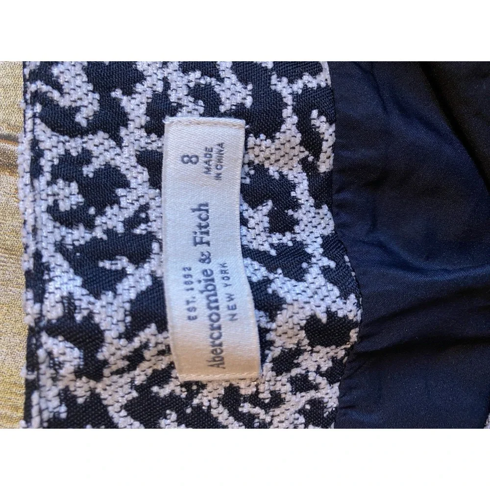 Abercrombie & Fitch Black Cream Lined‎ Mini Pencil Skirt Women's Size 8